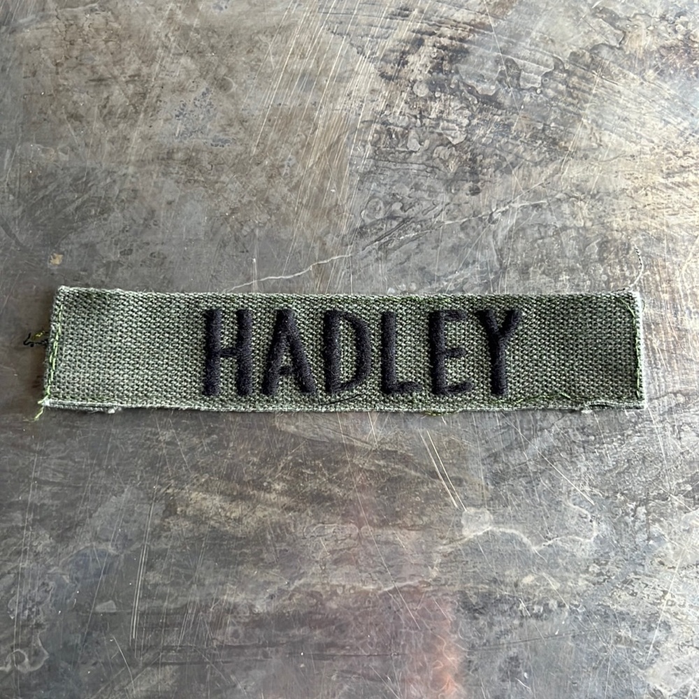 HADLEY Embroidered Vintage ‘Army Green’ Military Name Tape Patch